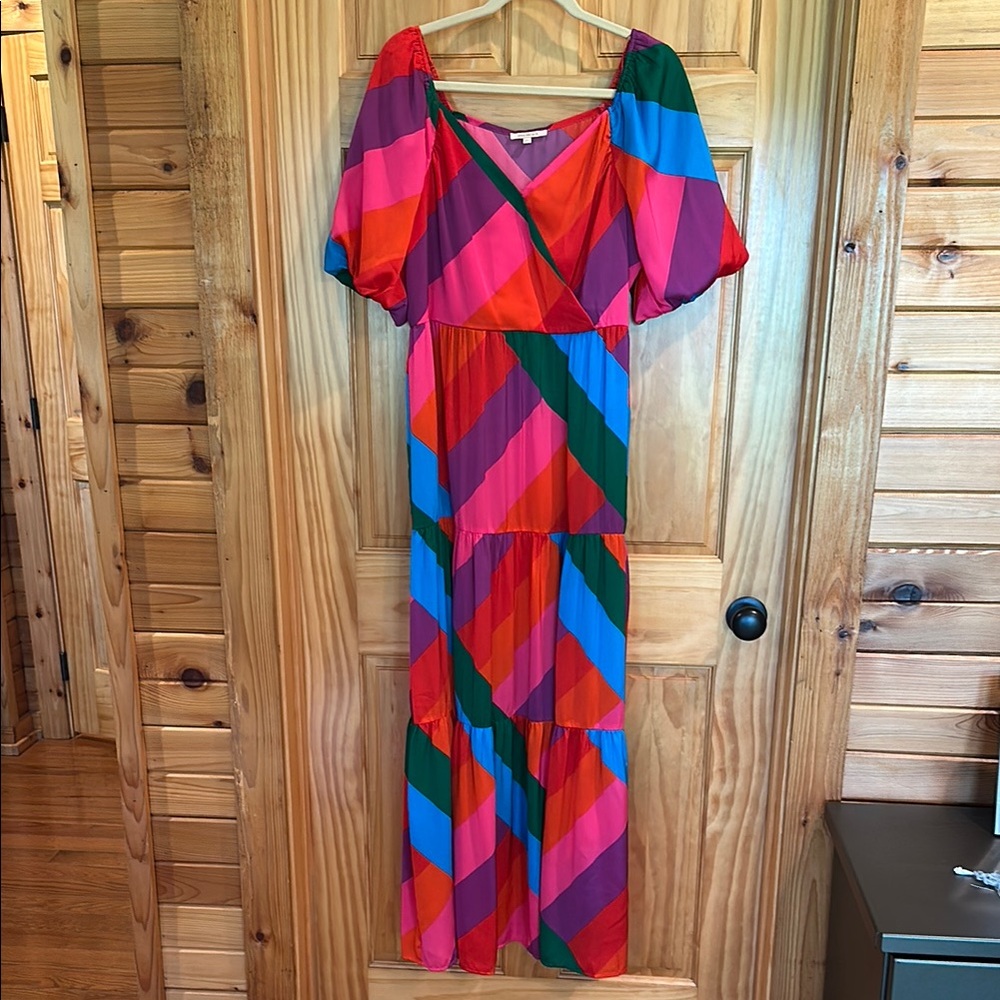 Skies Are Blue Bubble Sleeve Maxi